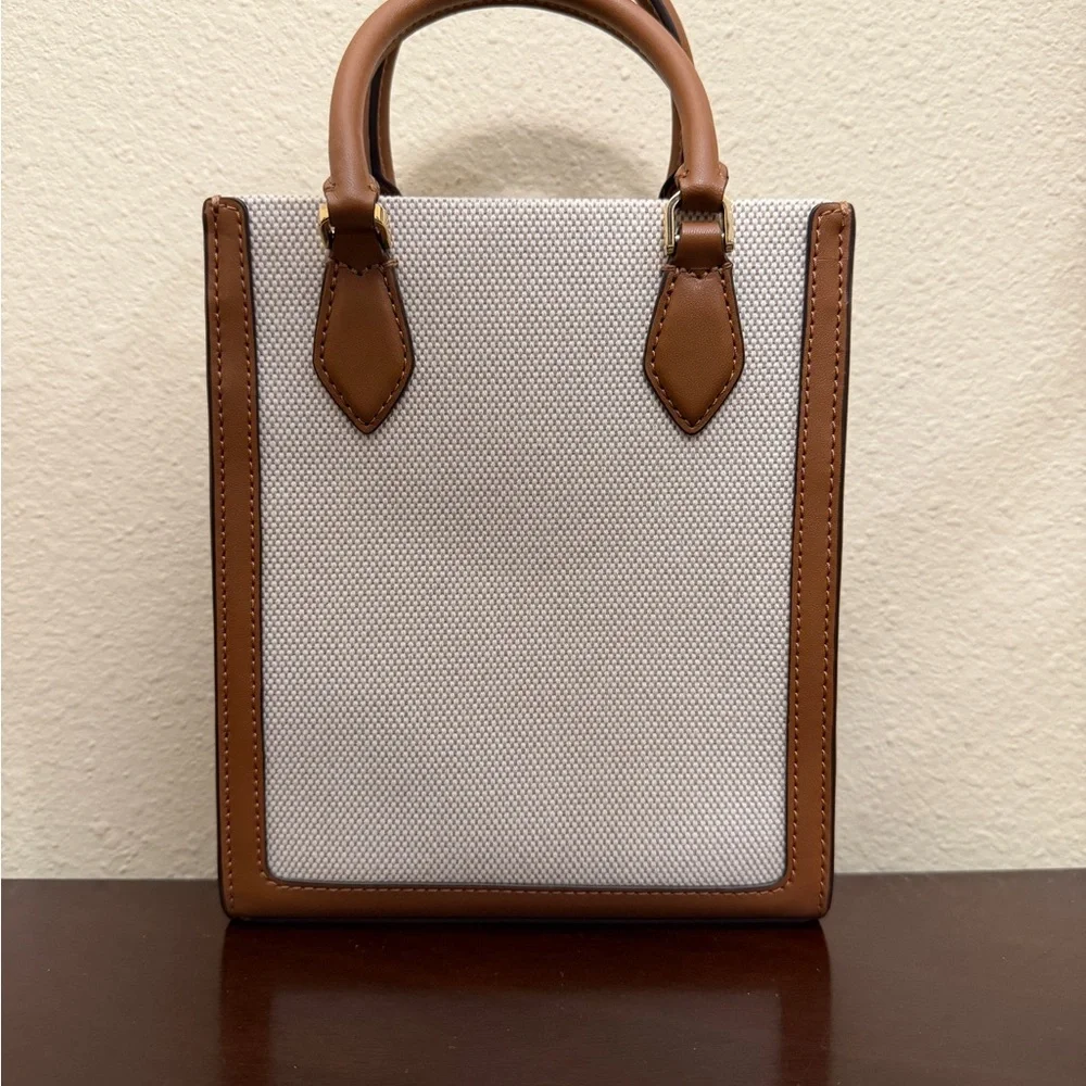 NWOT kate spade Ellie Tan and Brown Canvas Mini Tote Crossbody - Picture 5 of 12